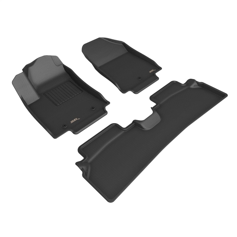 Hyundai Kona Electric Floor Mats - 3D MAXpider - Kagu - Black - `24-`26